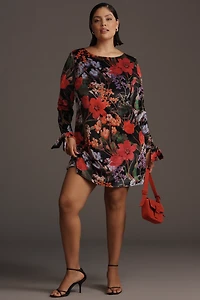 Hutch Shelby Long-Sleeve Velvet Shift Dress