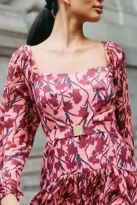 Hutch Dahlia Long-Sleeve Square-Neck Mini Dress