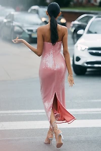 Hutch Zennia Halter Sequin Midi Dress