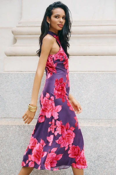 Hutch Mari Mock-Neck Side-Slit Midi Dress