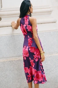 Hutch Mari Mock-Neck Side-Slit Midi Dress