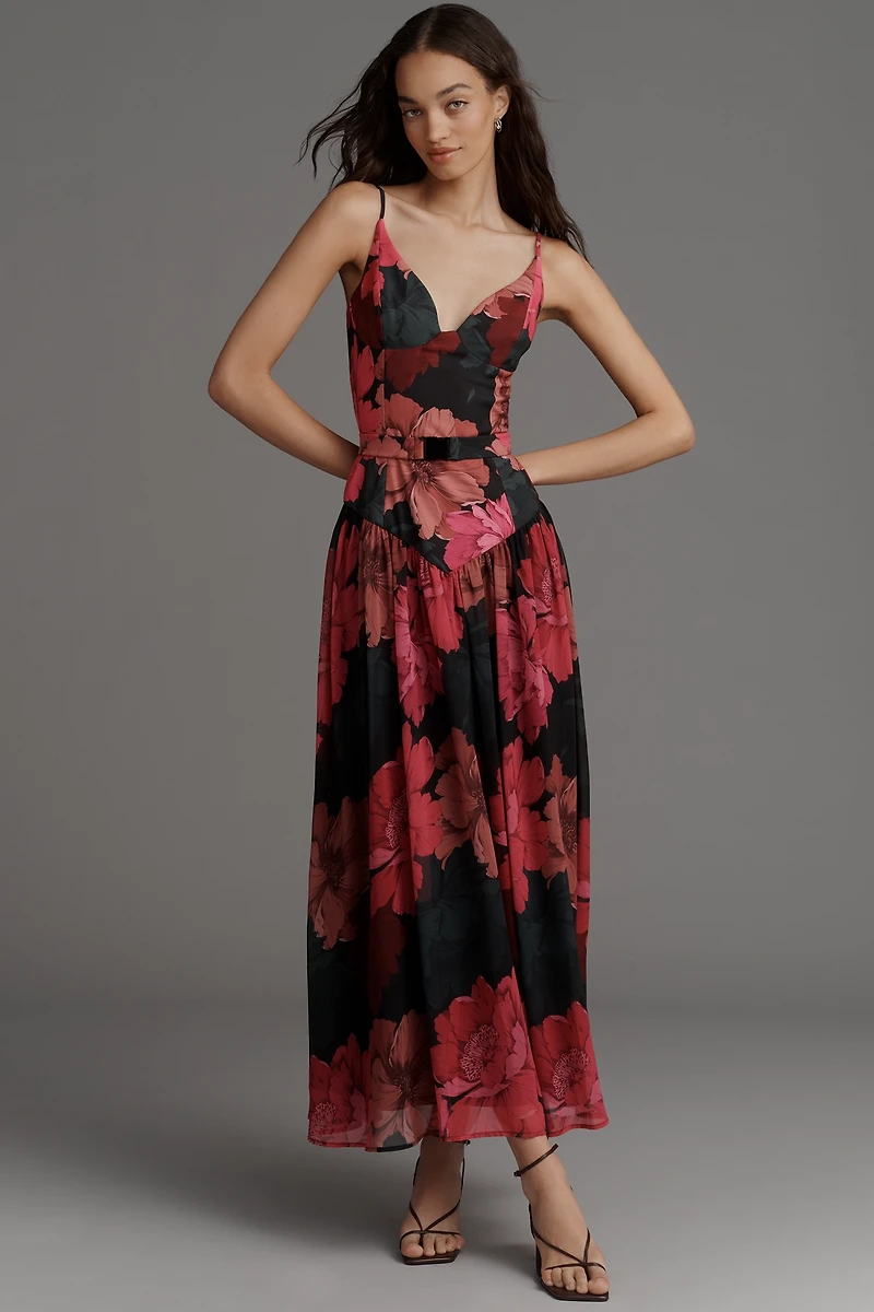 Hutch Ruby Sweetheart Drop-Waist Maxi Dress