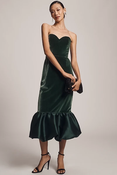 Hutch Laken Strapless Sweetheart Midi Dress