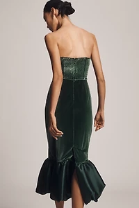 Hutch Laken Strapless Sweetheart Midi Dress