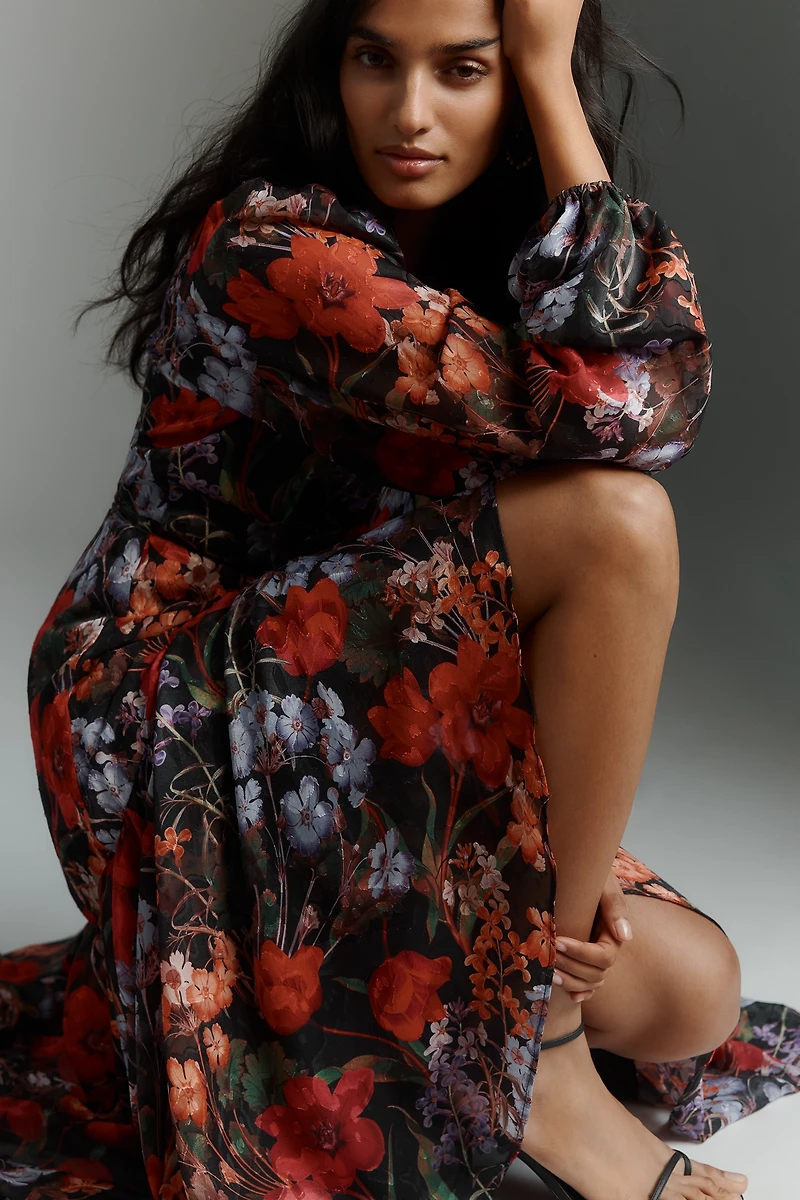 Hutch Marianne Belted Velvet Wrap Maxi Dress