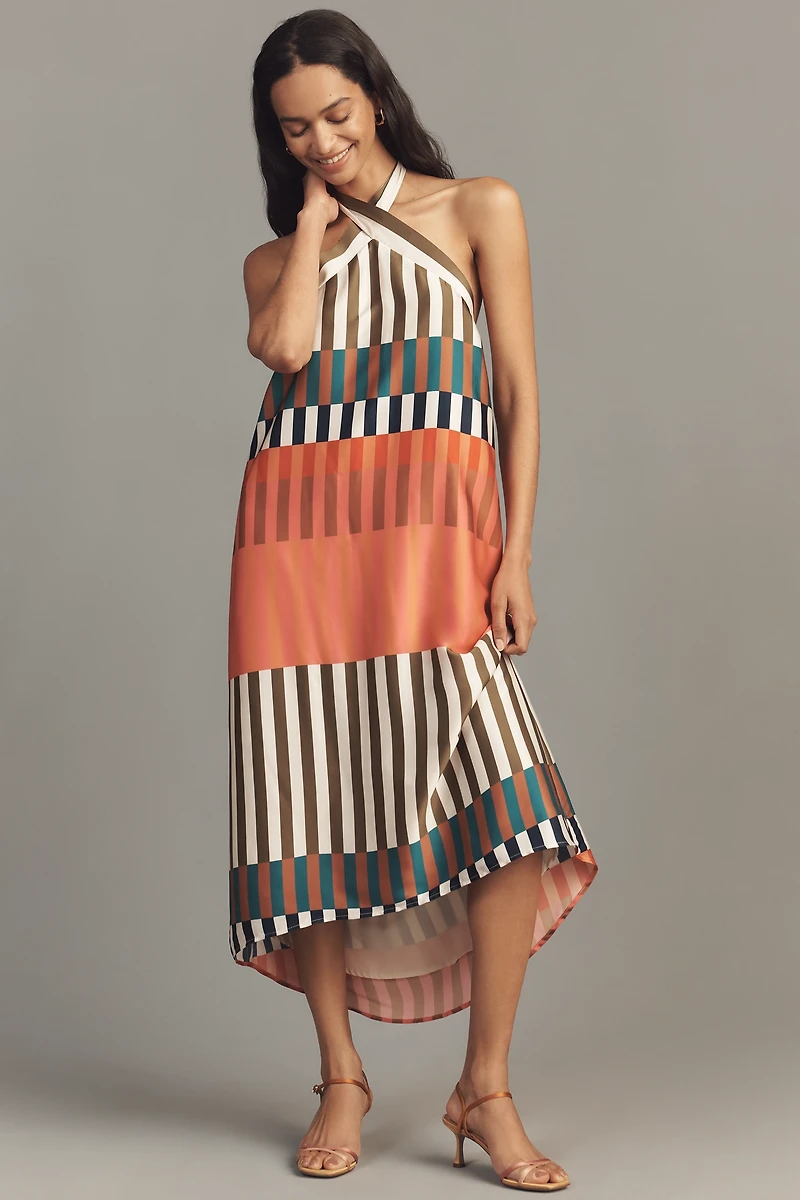 Hutch Satin Halter Midi Dress