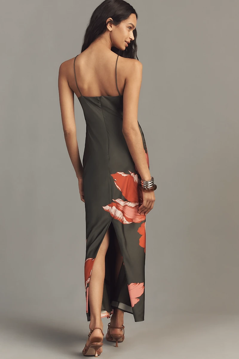 Hutch Cross-Strap Satin Maxi Dress