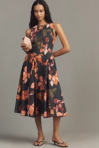 Hutch A-Line Poplin Midi Dress