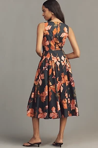 Hutch A-Line Poplin Midi Dress