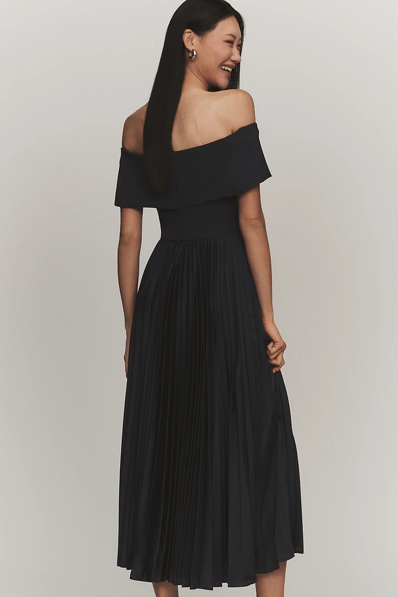 Hutch Stockton Off-Shoulder Satin Maxi Dress
