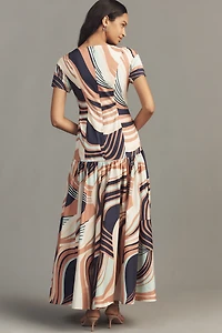 Hutch Atley Stretch Poplin Drop-Waist Maxi Dress