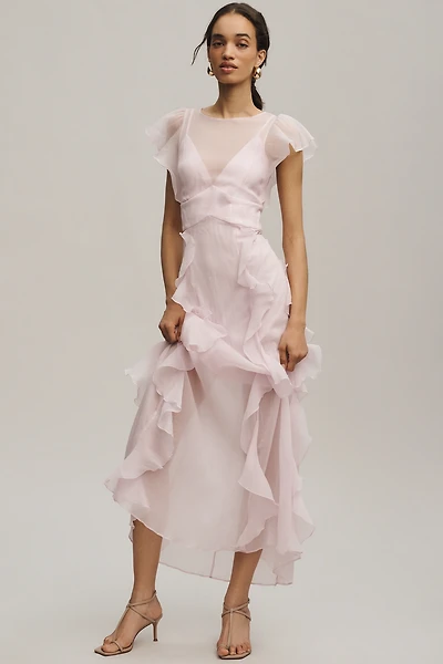 Hutch Amity Organza Ruffle Maxi Dress