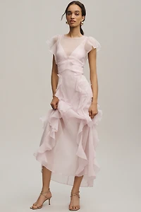 Hutch Amity Organza Ruffle Maxi Dress
