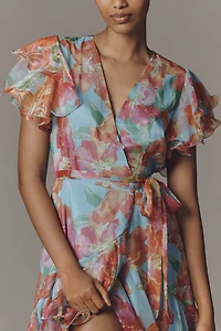 Hutch Samara Ruffle Midi Wrap Dress