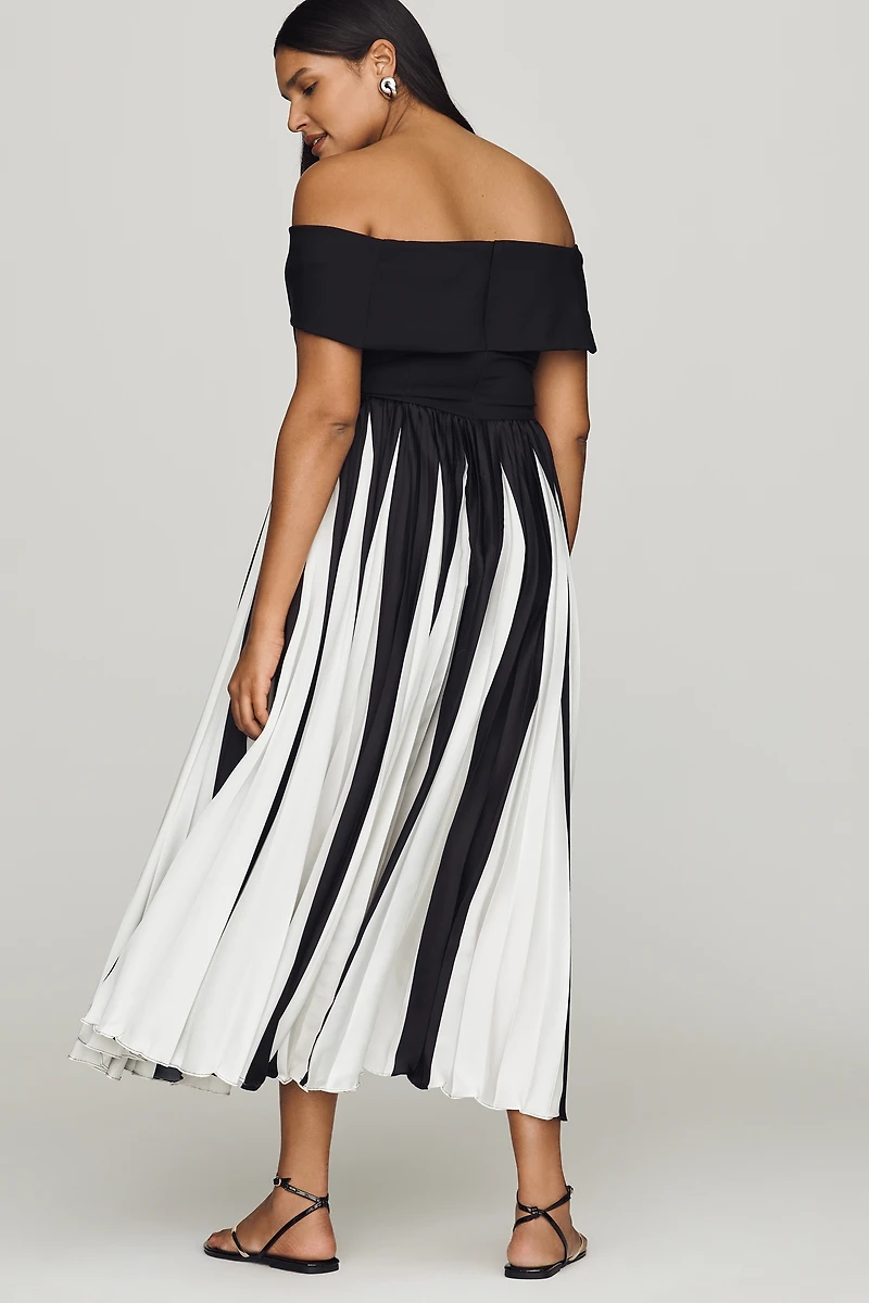 Hutch Off-Shoulder Twofer Midi Dress