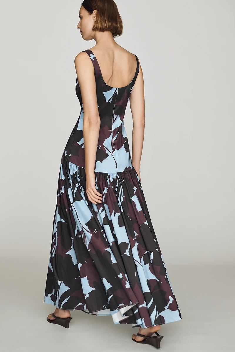 Hutch Fern Block-Print Maxi Dress