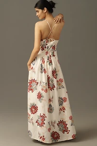 KIVARI Provence Linen Blend Sleeveless V-Neck Maxi Dress
