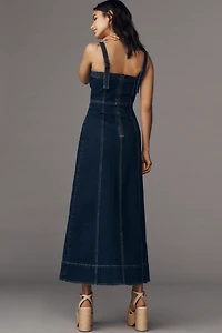 KIVARI Joelle Sweetheart Denim Midi Dress