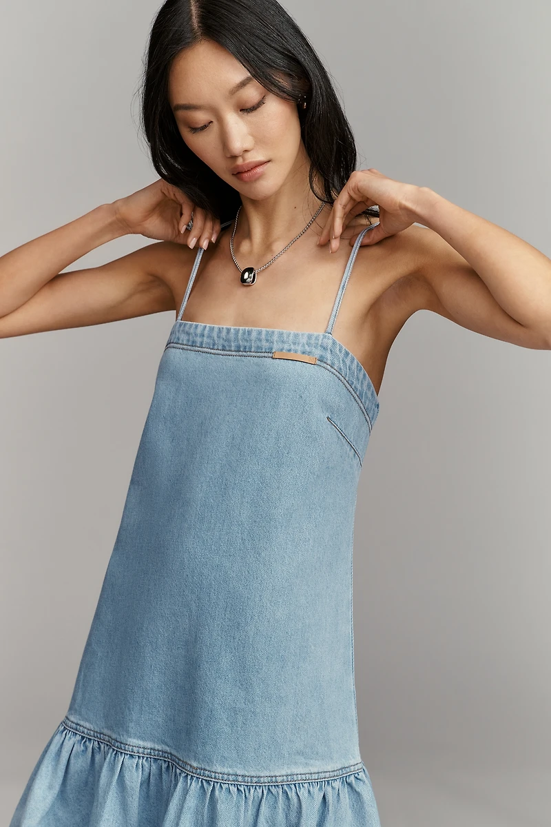 KIVARI Emilie Drop-Waist Denim Mini Dress