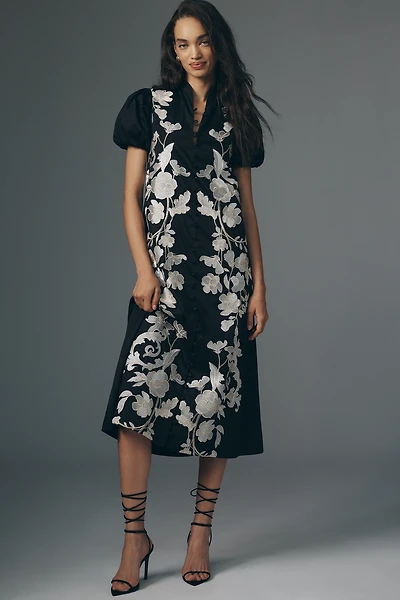 Mestiza Elliana Puff-Sleeve Midi Dress