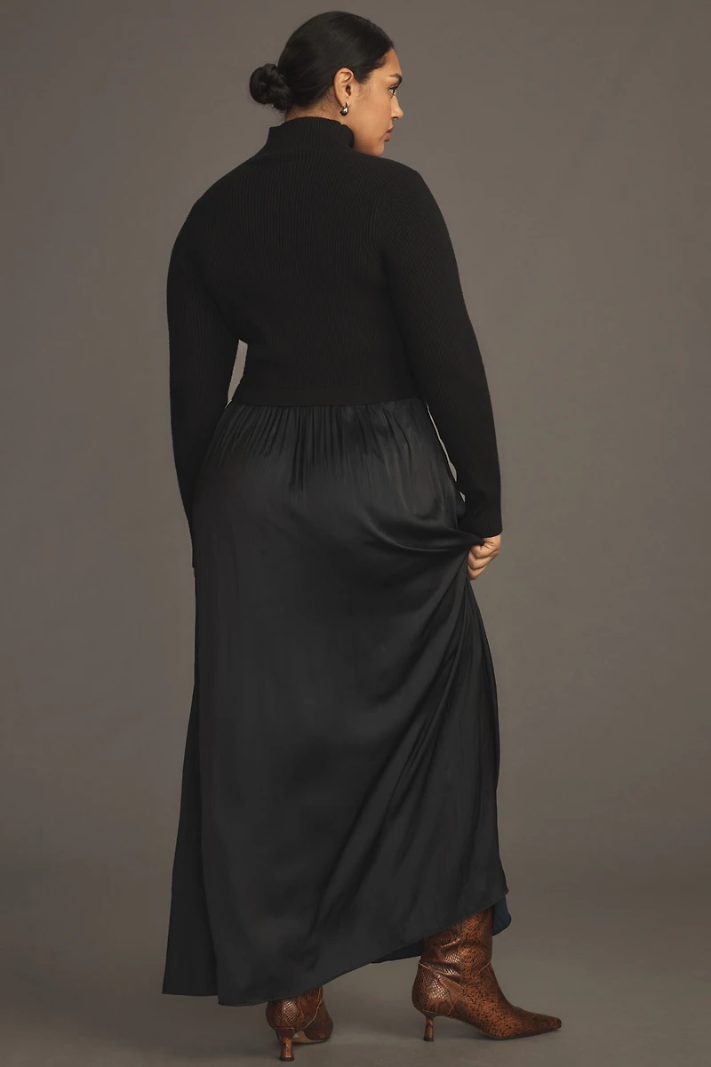 The Thea Long-Sleeve Twofer Maxi Dress