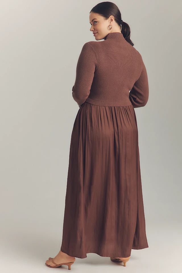 the thea long sleeve half zip maxi dress By Anthropologie The Thea Long-Sleeve Half-Zip Maxi Dress at MarketFair Shoppes in Princeton, NJ