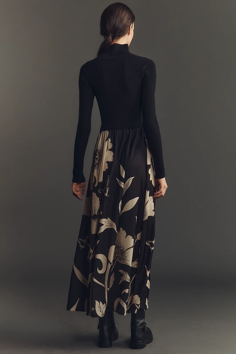 The Thea Long-Sleeve Twofer Maxi Dress