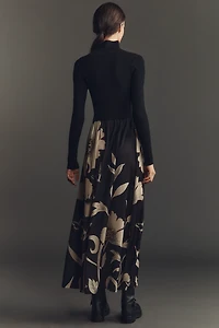The Thea Long-Sleeve Twofer Maxi Dress