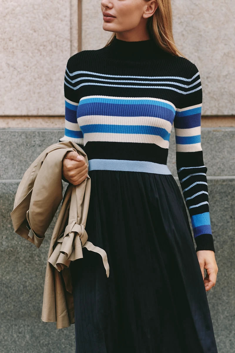 The Thea Long-Sleeve Twofer Maxi Dress
