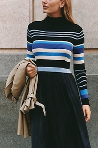 The Thea Long-Sleeve Twofer Maxi Dress