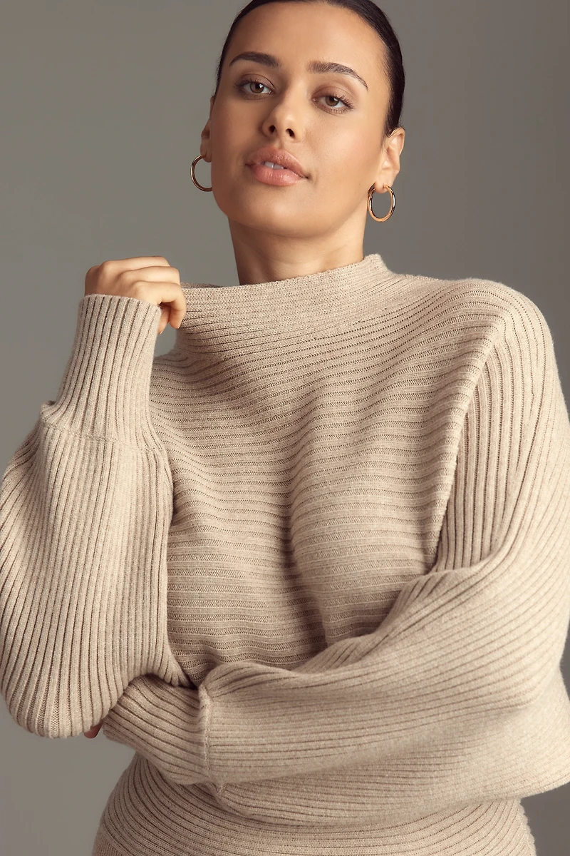 By Anthropologie Long-Sleeve Slim Sweater Midi Dress