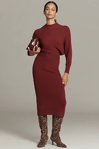 By Anthropologie Long-Sleeve Slim Sweater Midi Dress