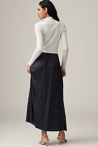 The Thea Long-Sleeve Half-Zip Maxi Dress