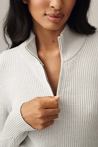 The Thea Long-Sleeve Half-Zip Maxi Dress