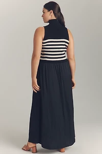 The Thea Sleeveless Twofer Maxi Dress