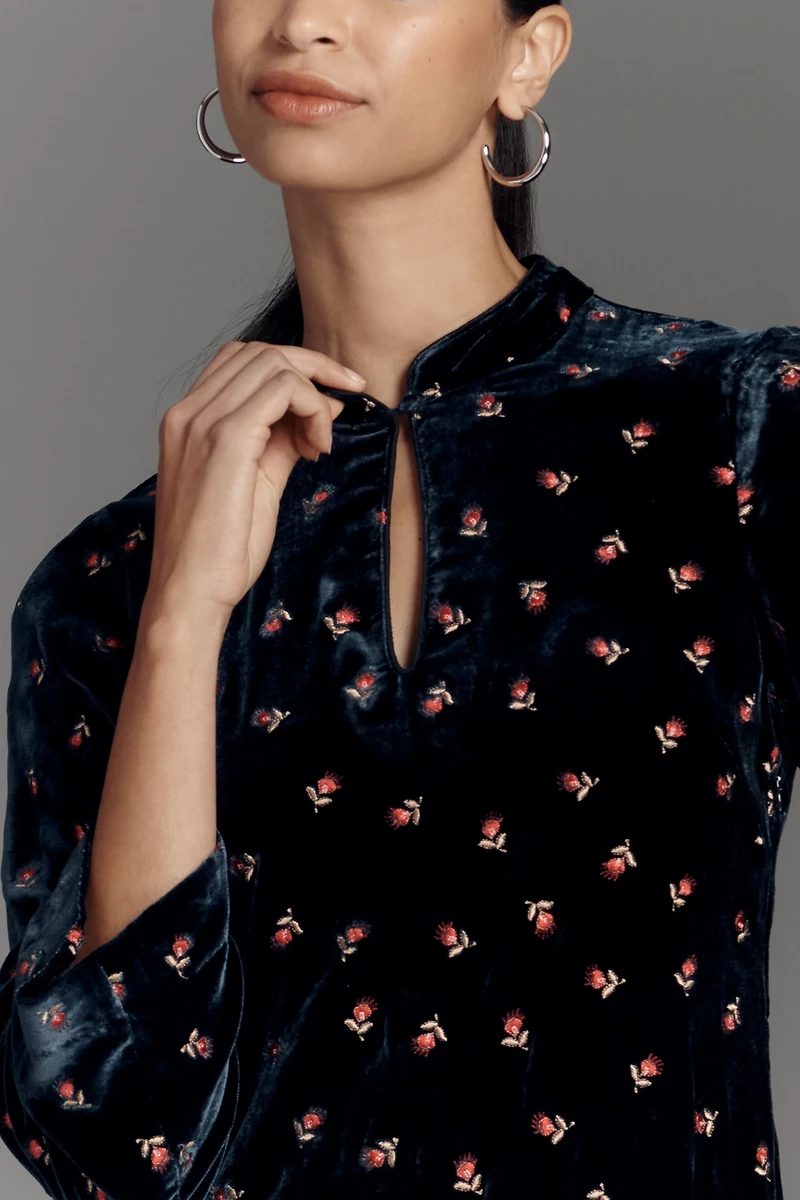 RIXO Calla Petite Silk Blend Mini Dress