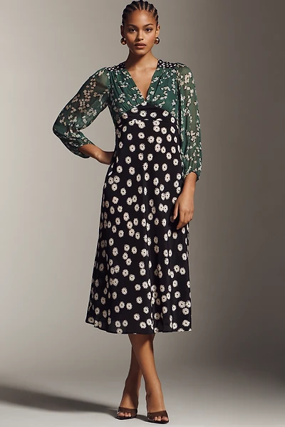 RIXO Kaila Petite Silk Blend Maxi Dress