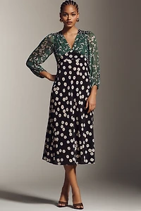 RIXO Kaila Petite Silk Blend Maxi Dress