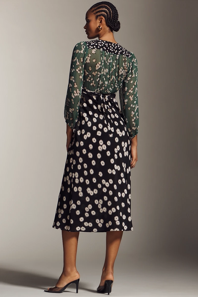 RIXO Kaila Petite Silk Blend Maxi Dress