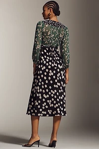 RIXO Kaila Petite Silk Blend Maxi Dress