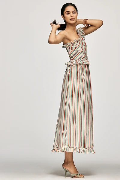 RIXO Arabelle One-Shoulder  Midi Dress