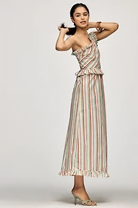 RIXO Arabelle One-Shoulder  Midi Dress