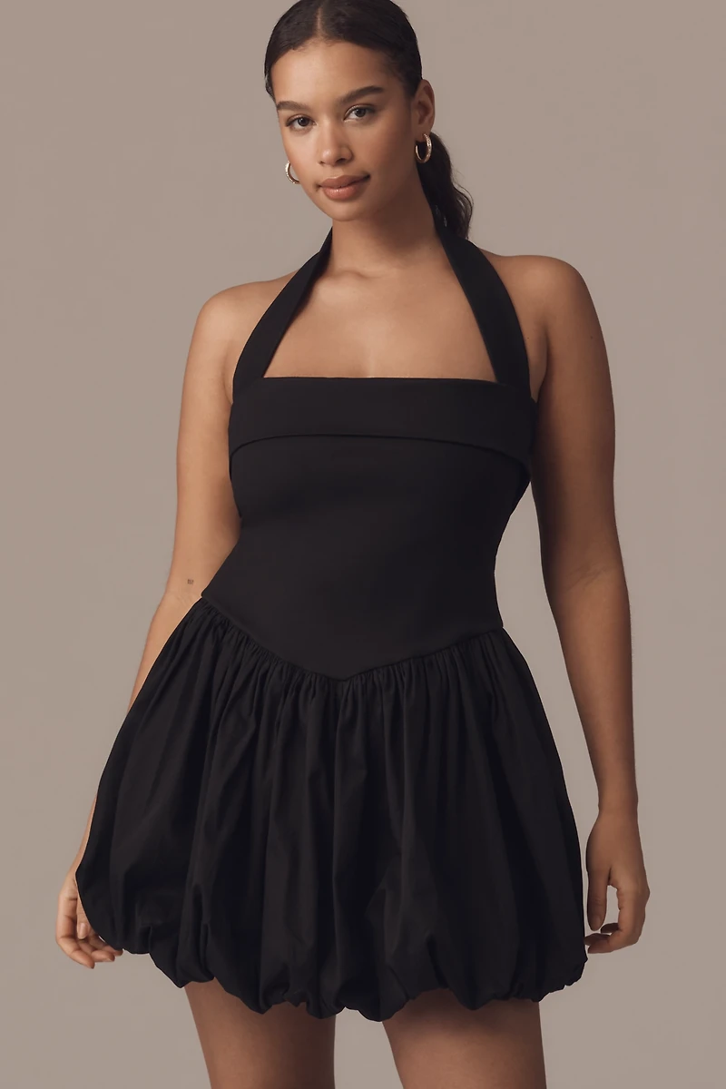 Delfi Collective Megan Halter Basque-Waist Mini Dress