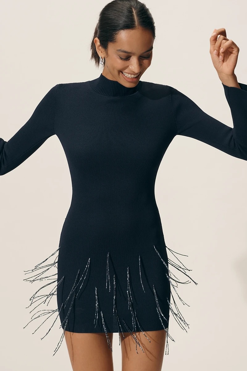 Delfi Collective Elena Beaded Fringe Mini Dress