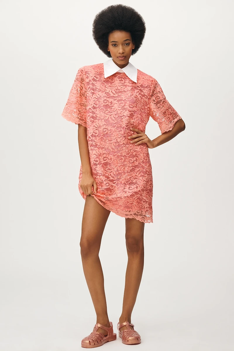 Stella Nova Sequined Lace Shirt Dress