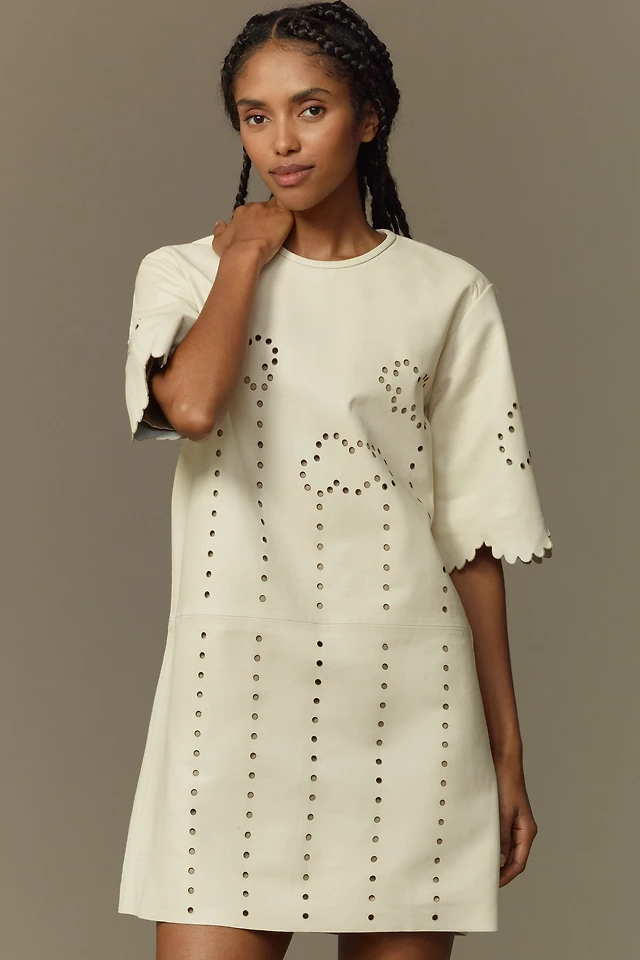 Stella Nova Pointelle Leather Mini Dress | The Summit Stella Nova Pointelle Leather Mini Dress | The Summit