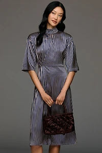 Stella Nova Silk Blend Short-Sleeve Midi Dress