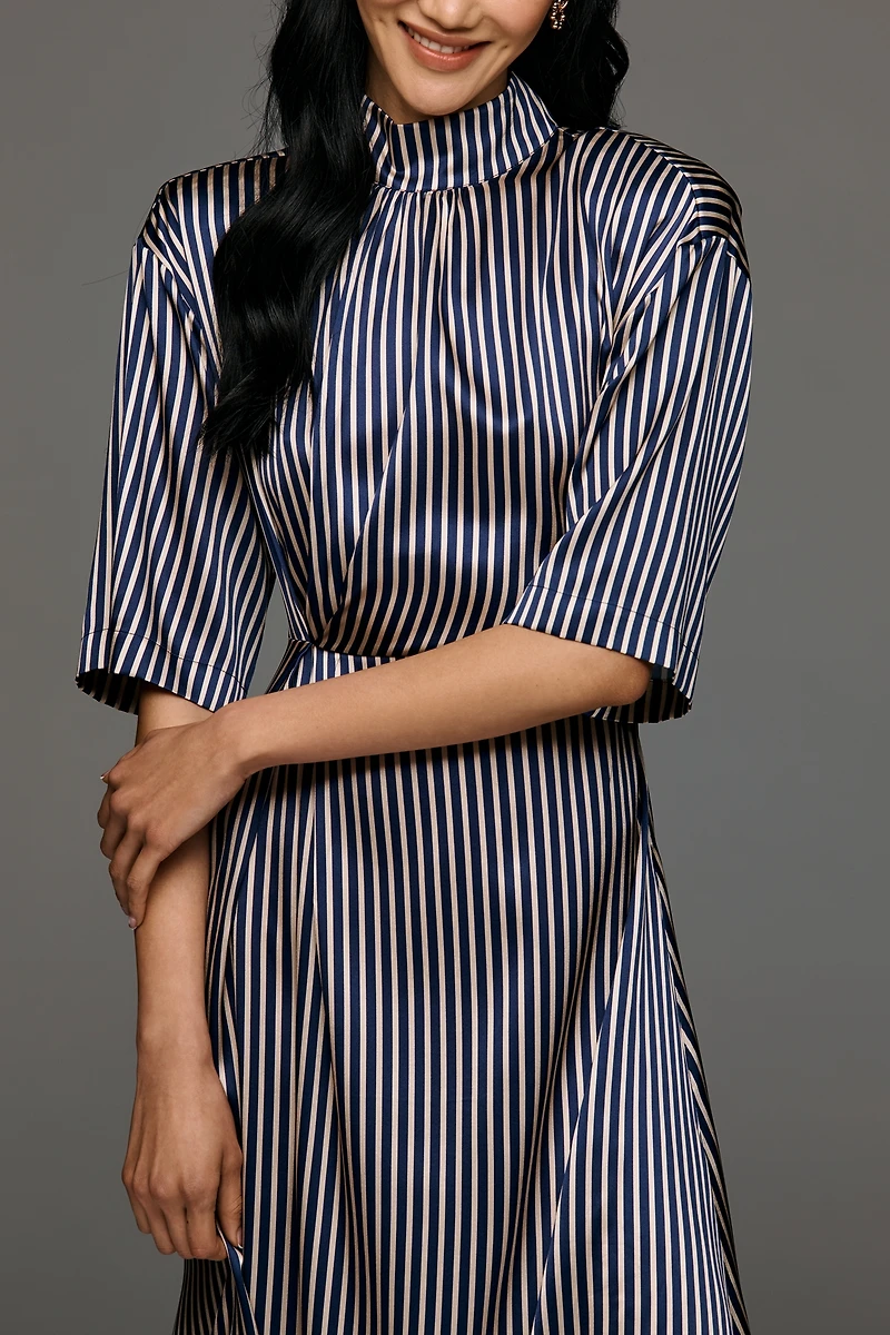 Stella Nova Silk Blend Short-Sleeve Midi Dress