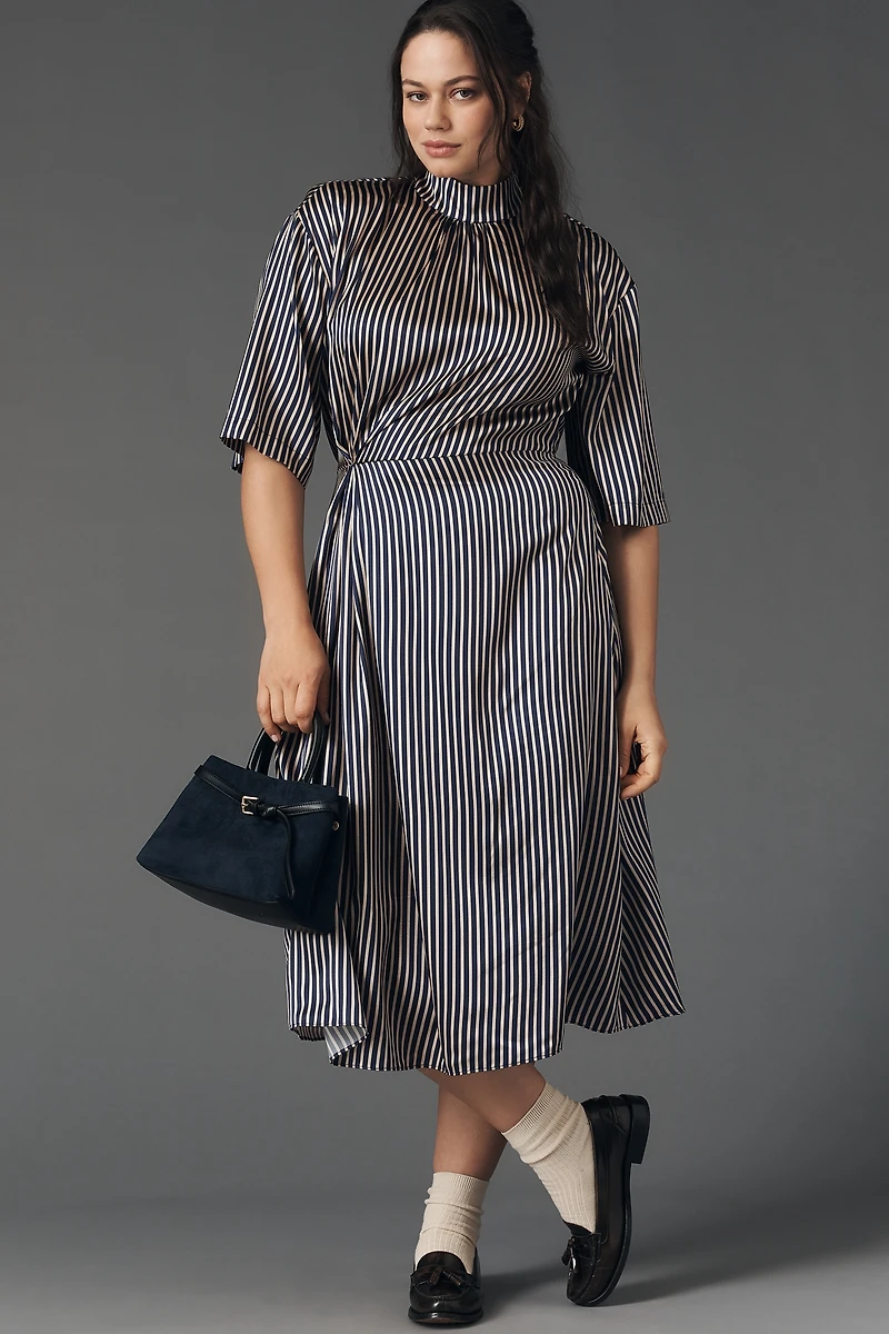 Stella Nova Silk Blend Short-Sleeve Midi Dress