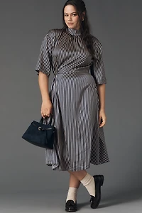 Stella Nova Silk Blend Short-Sleeve Midi Dress